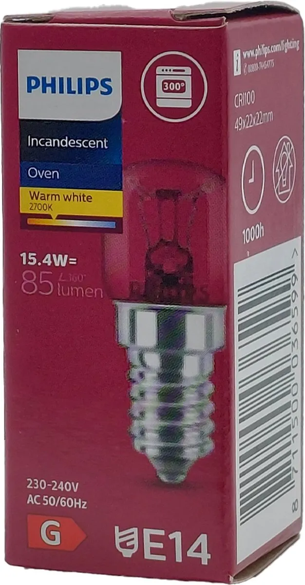 Philips Ovenlamp 15W E14 300°C - Warm Wit