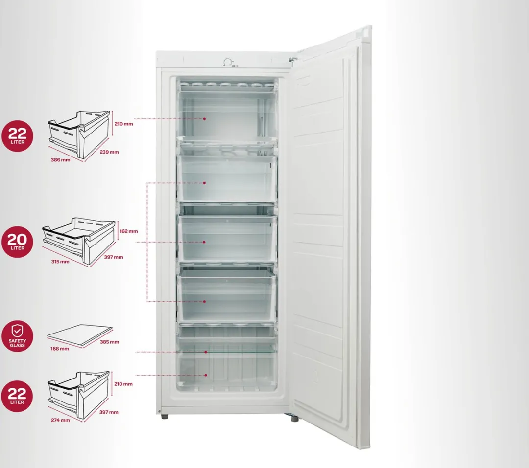 Inventum VR1420 Vrieskast 160L - 5 Lades - Wit