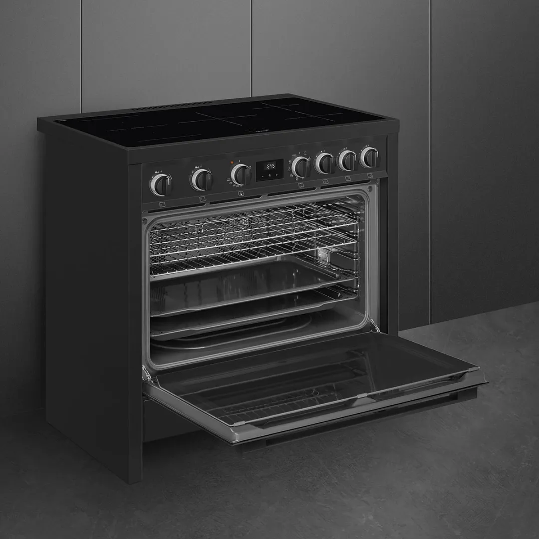 Smeg B95IMAN9 Inductiefornuis 90cm - 5 Kookzones - Zwart