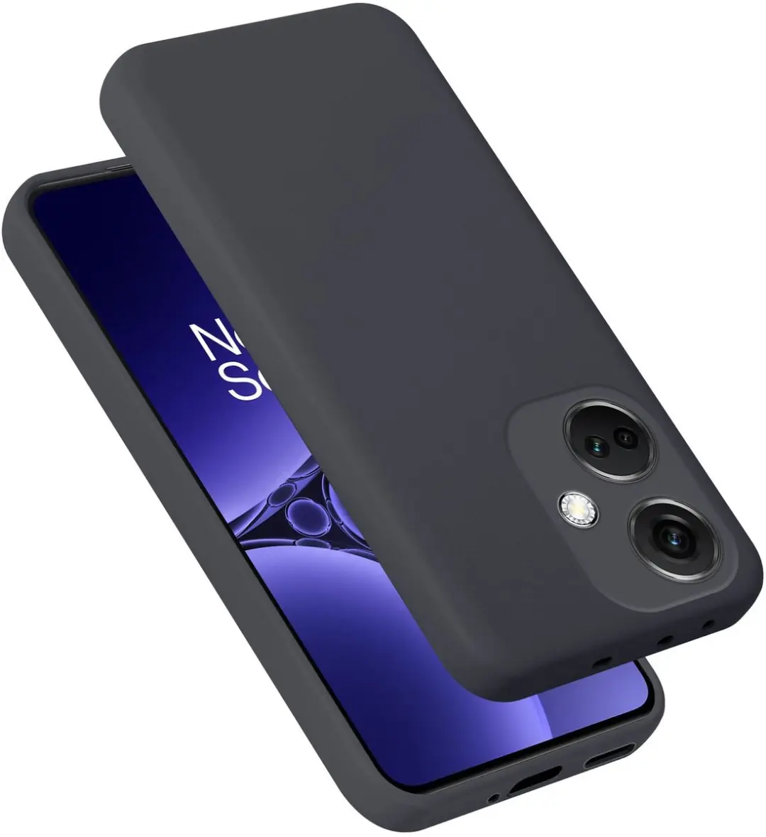 Cadorabo Hoesje geschikt voor OnePlus Nord CE 3 Case in Liquid Zwart Beschermhoe