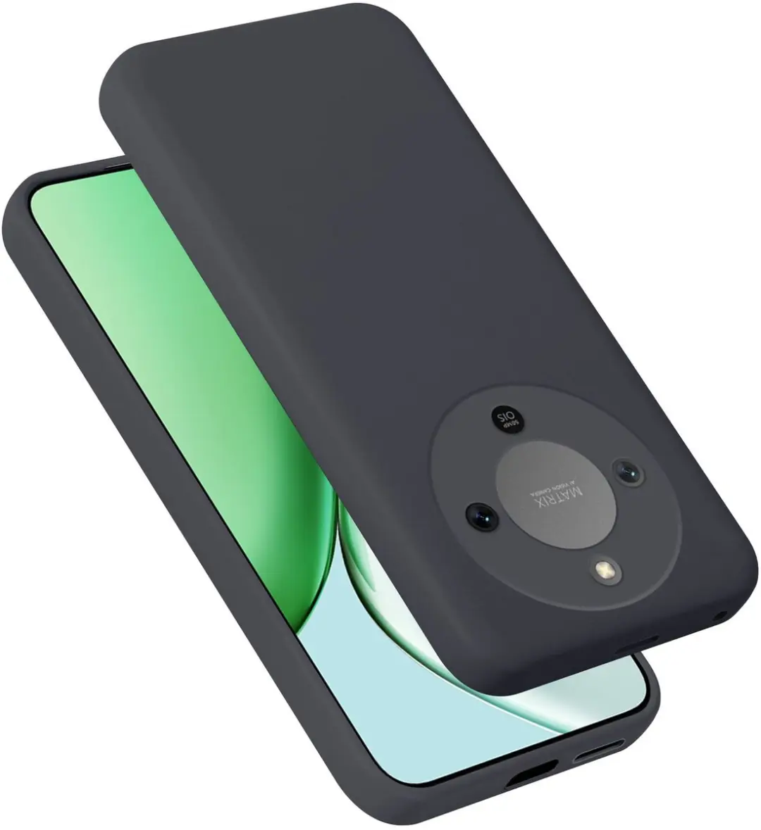 Cadorabo Hoesje geschikt voor Honor X70 Case in Liquid Zwart Beschermhoes gemaak