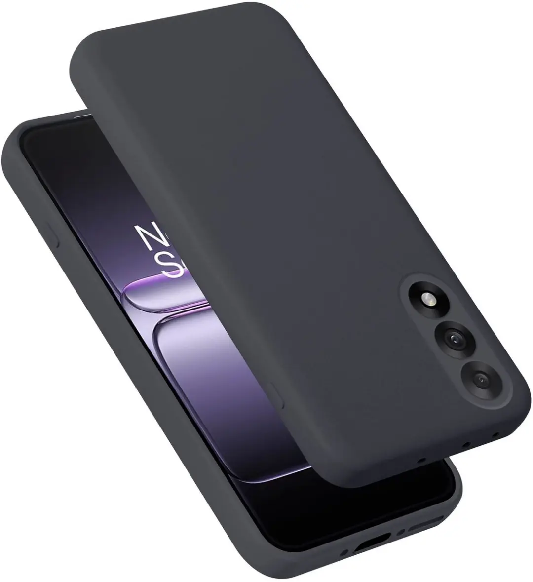 Cadorabo Hoesje geschikt voor OnePlus Nord 5 Case in Liquid Zwart Beschermhoes g