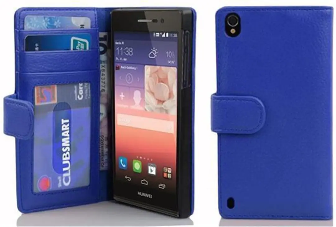 Cadorabo Hoesje geschikt voor Huawei ASCEND P7 in NEPTUNUS BLAUW
