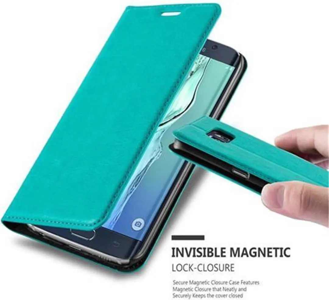 Cadorabo Hoesje geschikt voor Samsung Galaxy S6 EDGE in BENZINE TURKOOIS