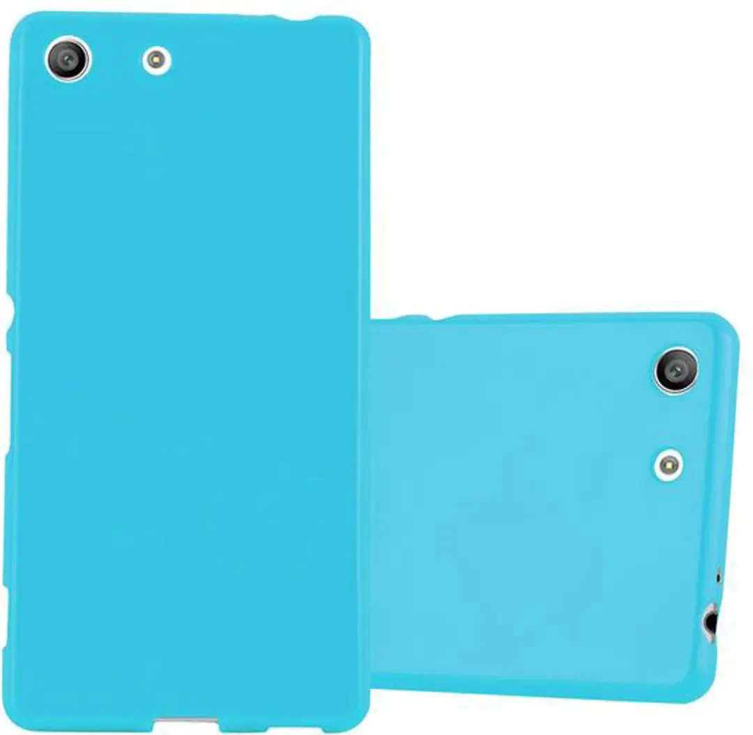Cadorabo Hoesje geschikt voor Sony Xperia M5 in JELLY LICHT BLAUW