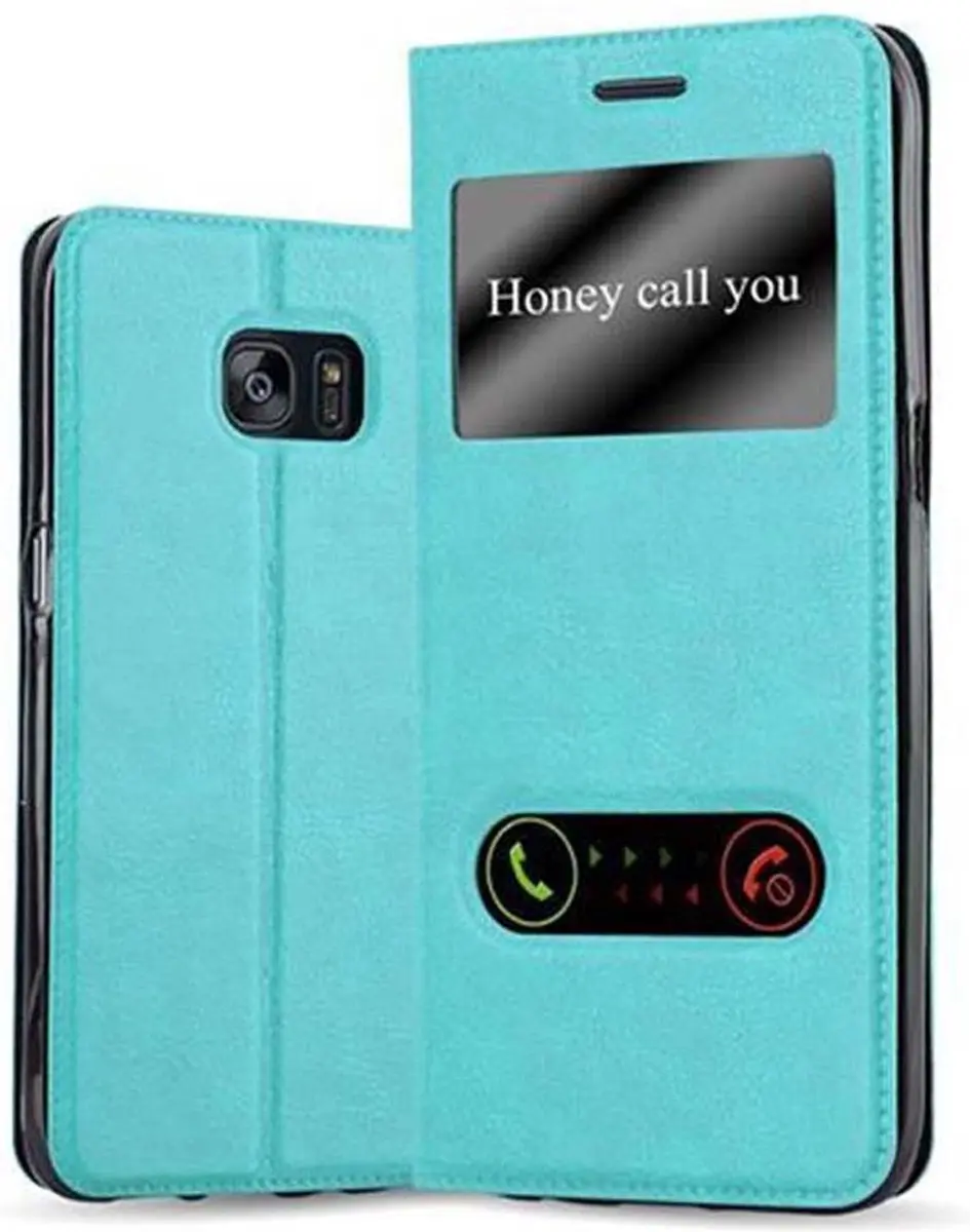 Cadorabo Hoesje geschikt voor Samsung Galaxy S7 EDGE in MUNT TURKOOIS