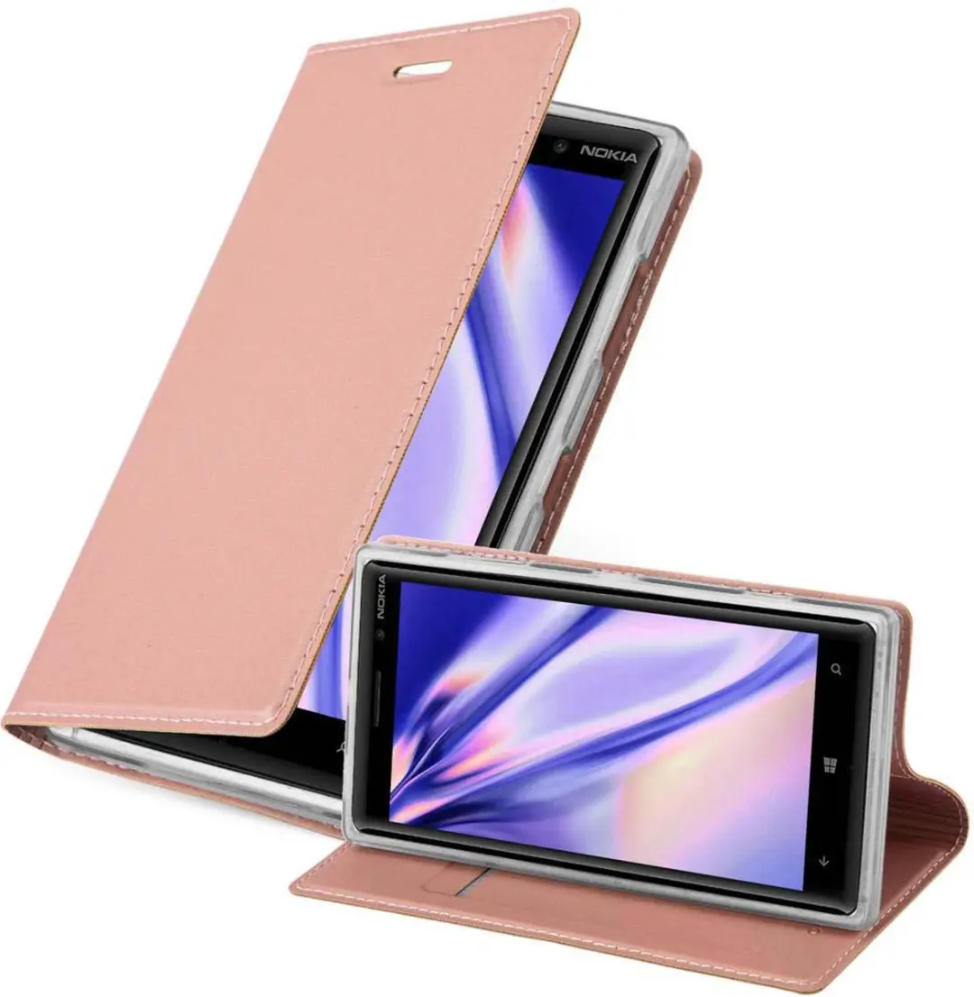 Cadorabo Hoesje geschikt voor Nokia Lumia 830 in CLASSY ROSE GOUD