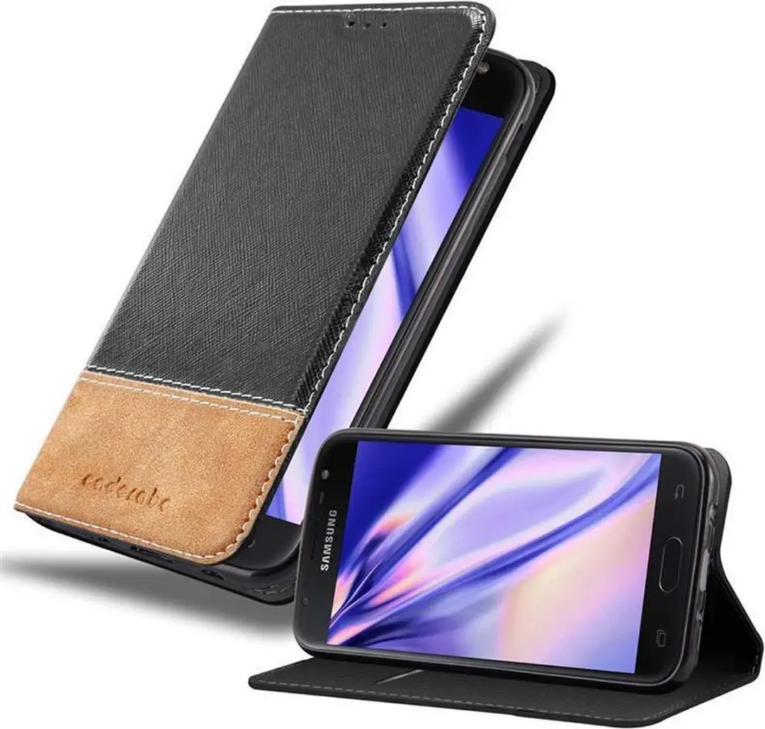 Cadorabo Hoesje geschikt voor Samsung Galaxy J7 2017 in ZWART BRUIN