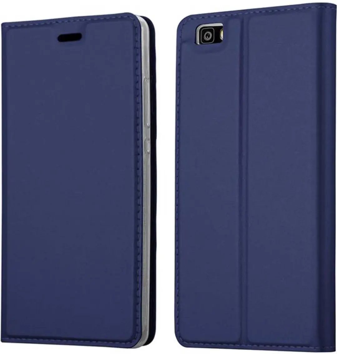 Cadorabo Hoesje geschikt voor Huawei P8 LITE 2015 in CLASSY DONKER BLAUW