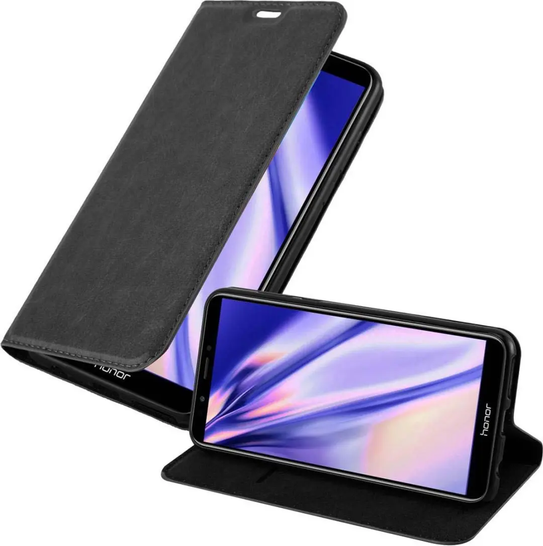 Cadorabo Hoesje geschikt voor Honor 7C / Huawei Y7 2018 in ZWARTE NACHT