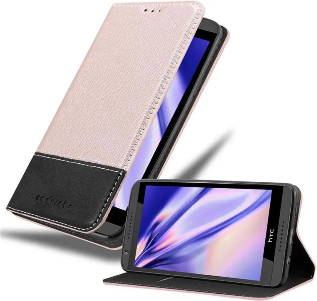 Cadorabo Hoesje geschikt voor HTC Desire 820 in ROSE GOUD ZWART