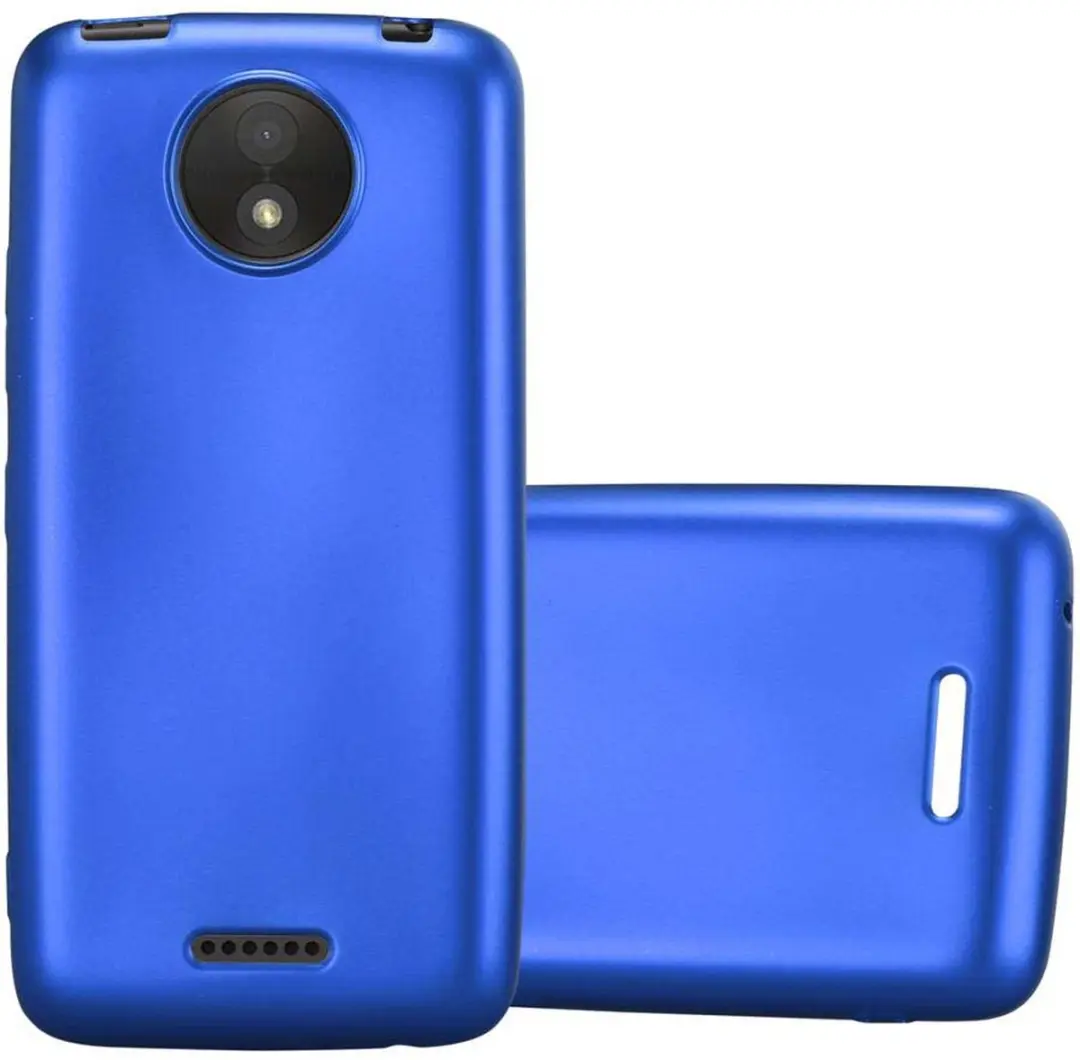 Cadorabo Hoesje geschikt voor Motorola MOTO C PLUS in METAAL BLAUW
