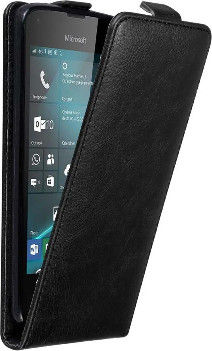 Cadorabo Hoesje geschikt voor Nokia Lumia 550 in ZWARTE NACHT