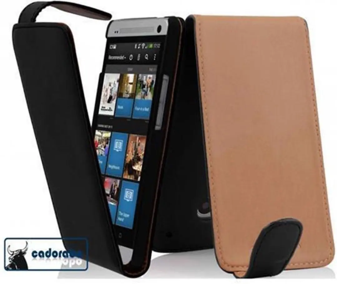 Cadorabo Hoesje geschikt voor HTC ONE MINI M4 in KAVIAAR ZWART