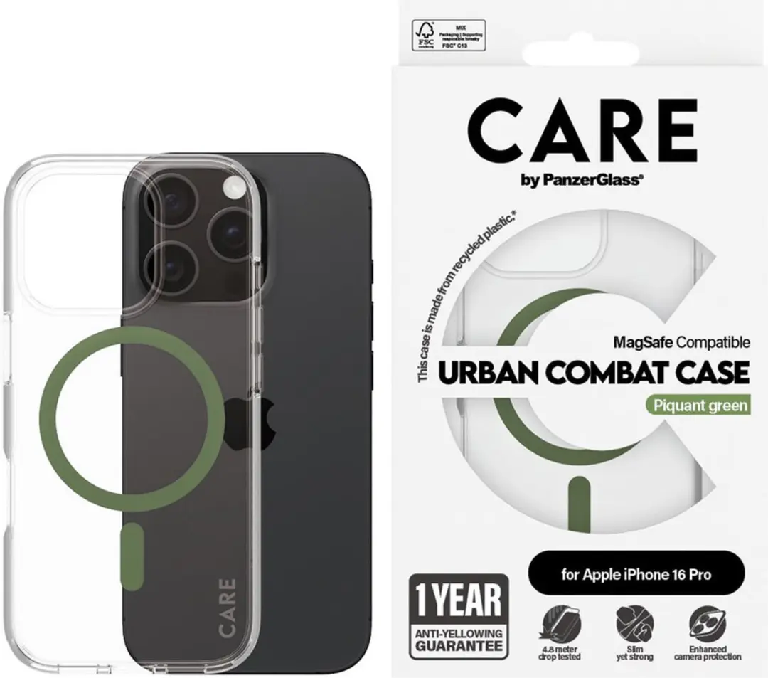 PanzerGlass CARE Flagship Case iPhone 16 Pro - Groen - afbeelding 3 van 6