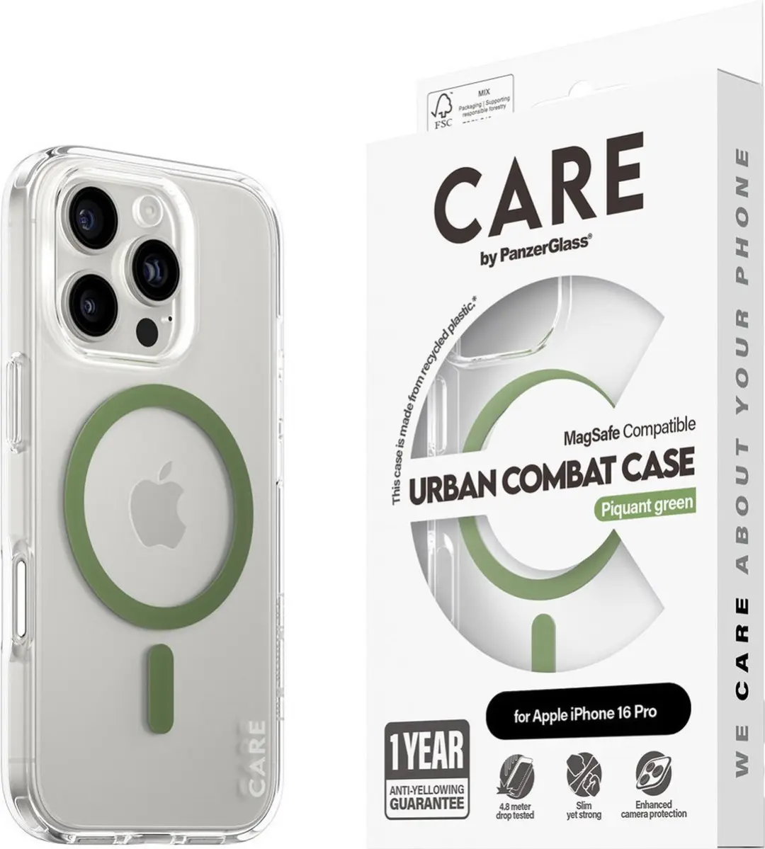 PanzerGlass CARE Flagship Case iPhone 16 Pro - Groen - afbeelding 5 van 6