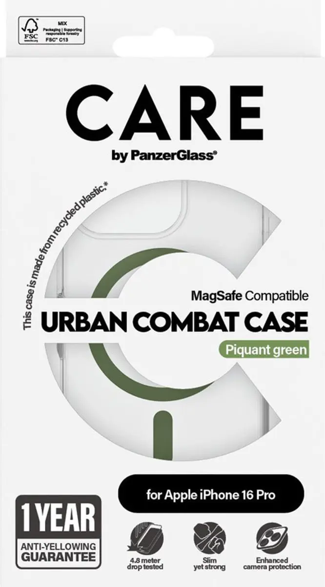 PanzerGlass CARE Flagship Case iPhone 16 Pro - Groen - afbeelding 4 van 6