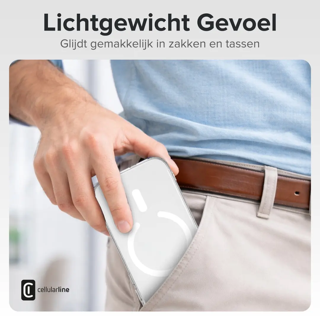 Cellularline Gloss MAG Hoesje iPhone 16 Plus - Transparant - afbeelding 6 van 6