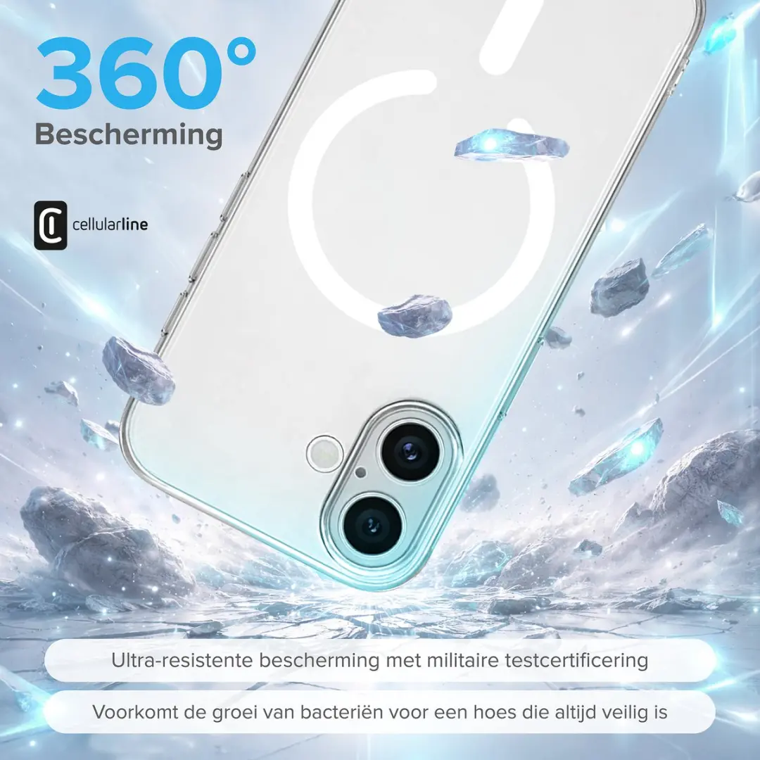 Cellularline Gloss MAG Hoesje iPhone 16 Plus - Transparant - afbeelding 2 van 6
