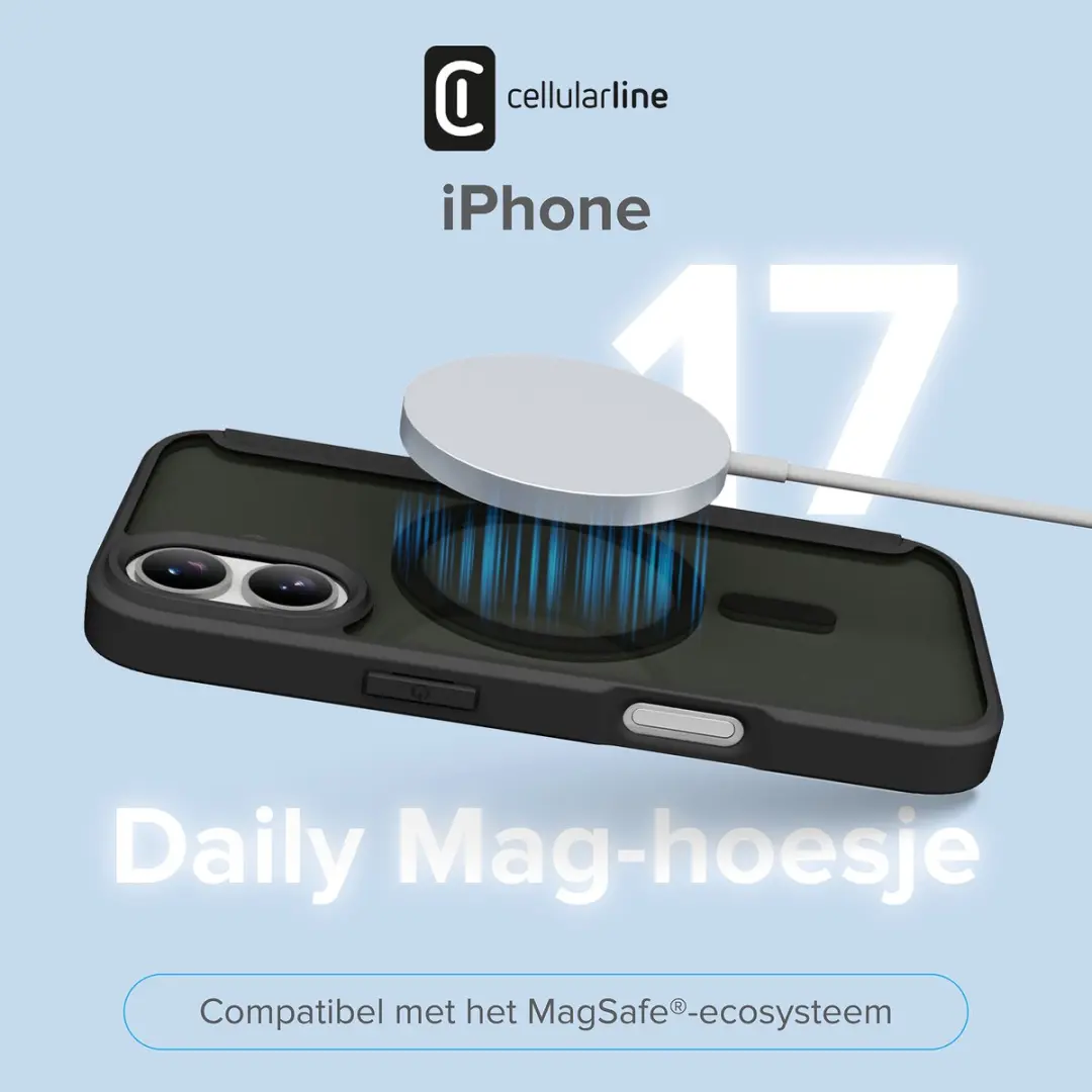 Cellularline Daily Mag Hoesje iPhone 17 - MagSafe - Zwart - afbeelding 3 van 6