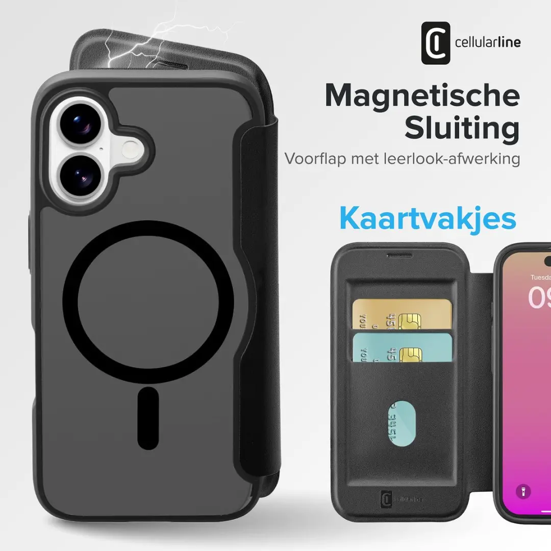 Cellularline Daily Mag Hoesje iPhone 17 - MagSafe - Zwart - afbeelding 6 van 6