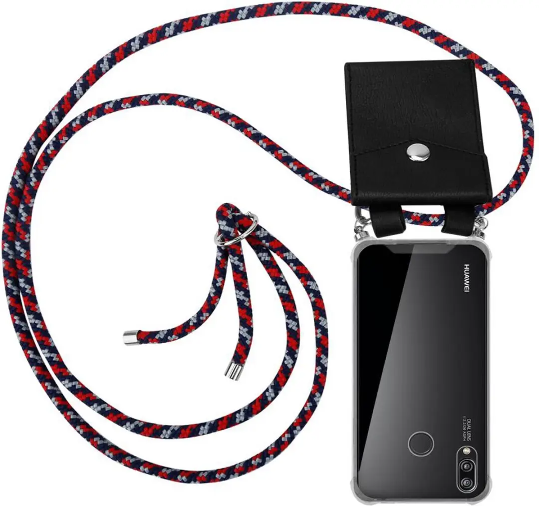 Cadorabo Hoesje geschikt voor Huawei P20 LITE 2018 / NOVA 3E in ROOD BLAUW WIT