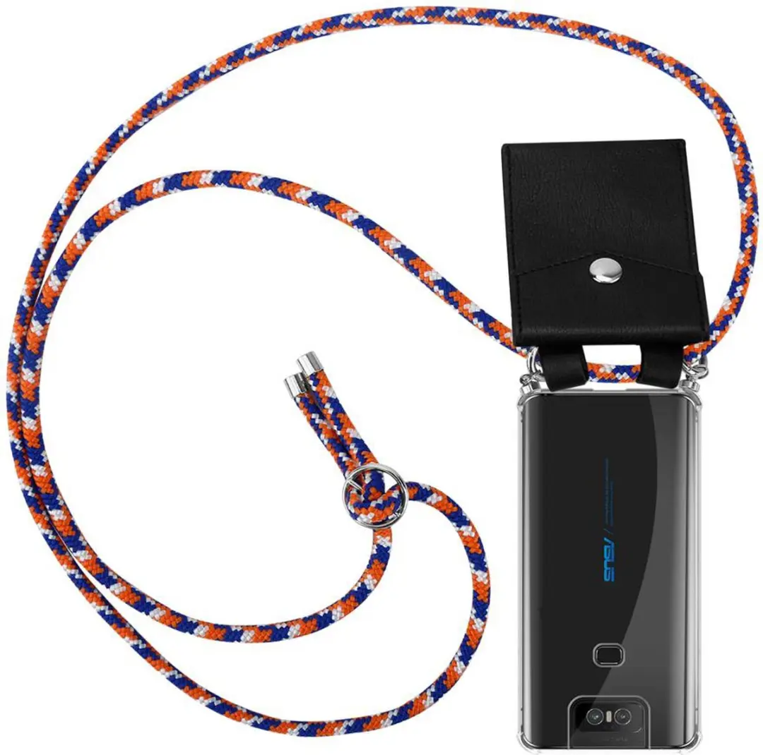 Cadorabo Hoesje geschikt voor Asus ZenFone 6 in ORANJE BLAUW WIT