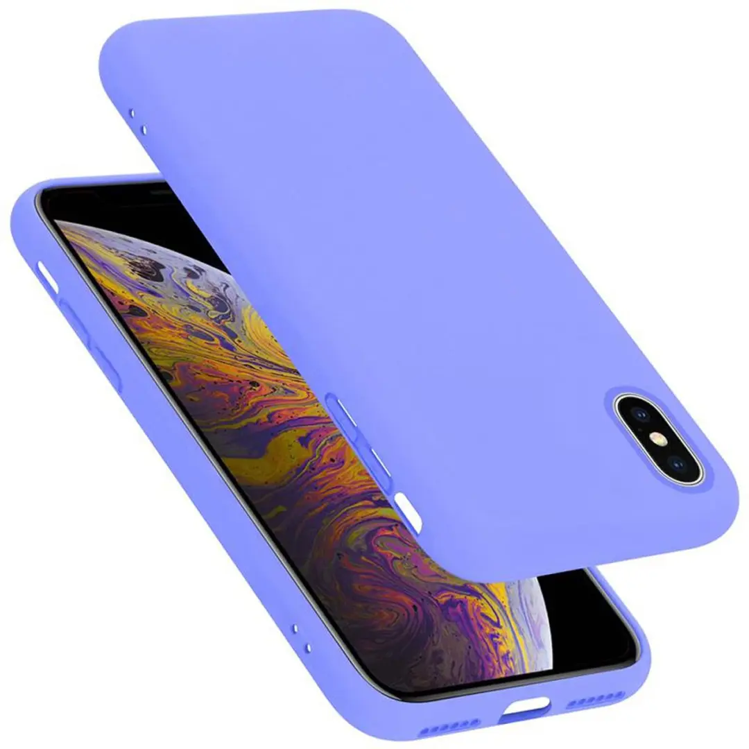 Cadorabo Hoesje geschikt voor Apple iPhone X / XS in LIQUID LICHT PAARS