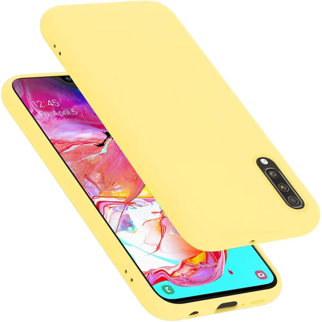 Cadorabo Hoesje geschikt voor Samsung Galaxy A70 / A70s in LIQUID GEEL