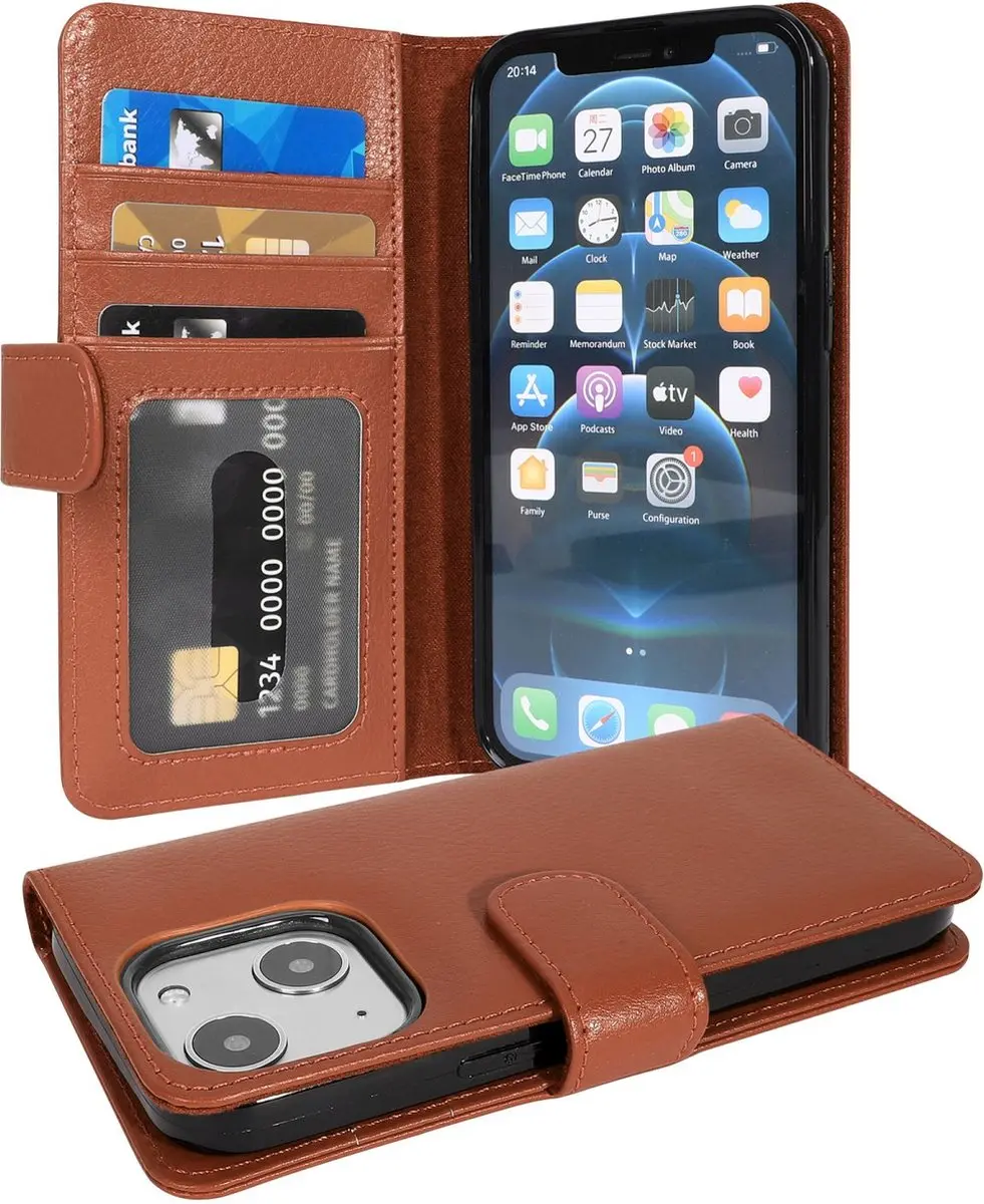 Cadorabo Hoesje geschikt voor Apple iPhone 13 MINI in COGNAC BRUIN
