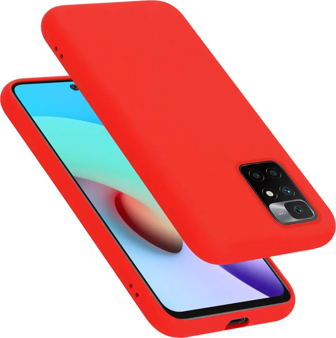 Cadorabo Hoesje geschikt voor Xiaomi RedMi 10 in LIQUID ROOD