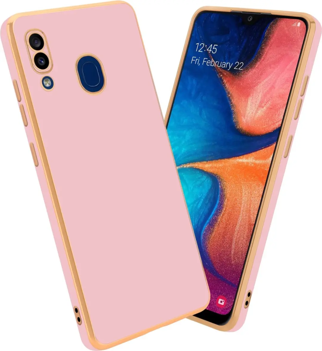 Cadorabo Hoesje geschikt voor Samsung Galaxy A20 / A30 / M10s in Glossy Roze