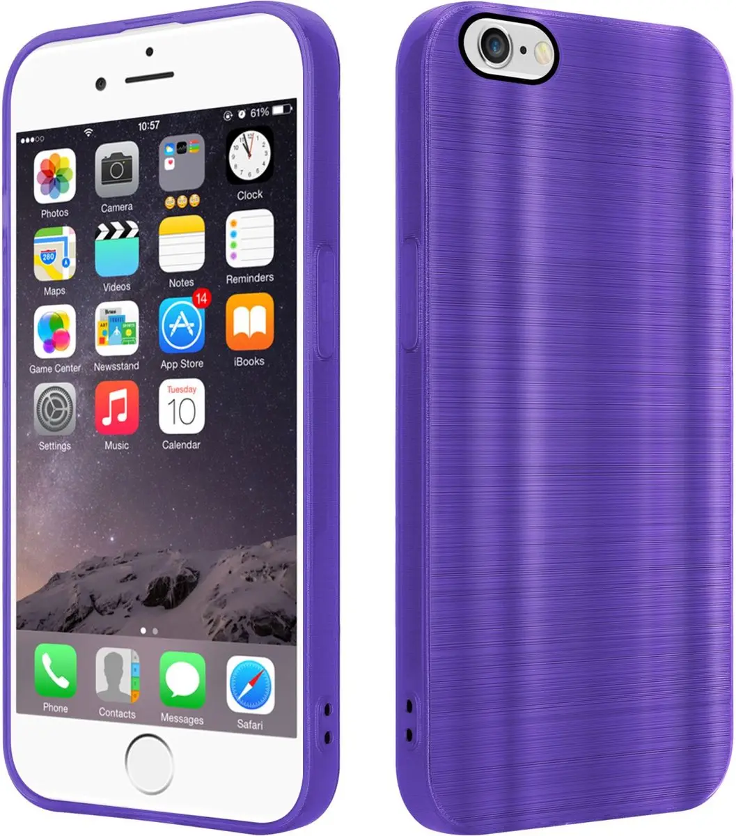 Cadorabo Hoesje geschikt voor Apple iPhone 6 / 6S in Brushed Paars