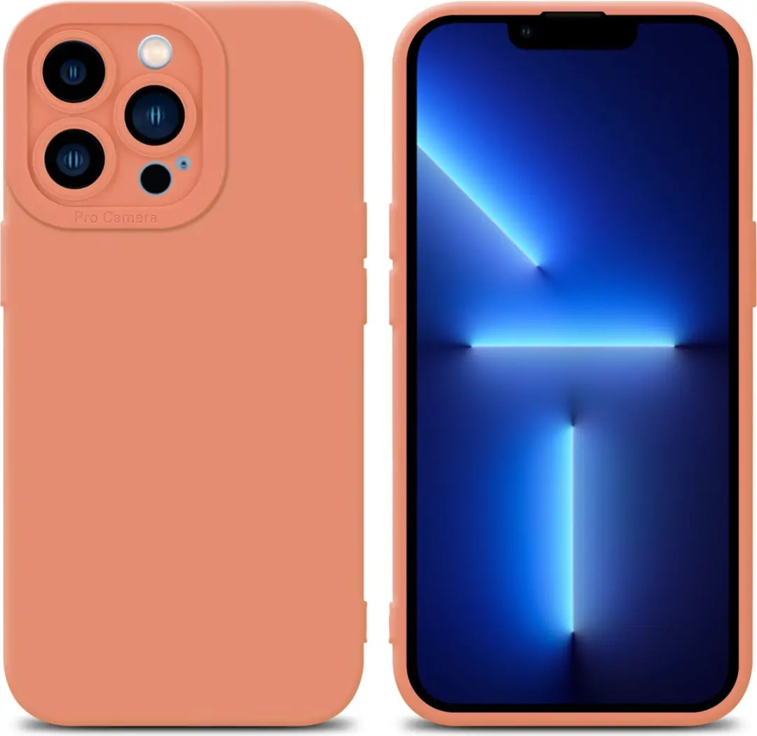 Cadorabo Hoesje geschikt voor Apple iPhone 12 PRO MAX in FLUID LICHT ORANJE