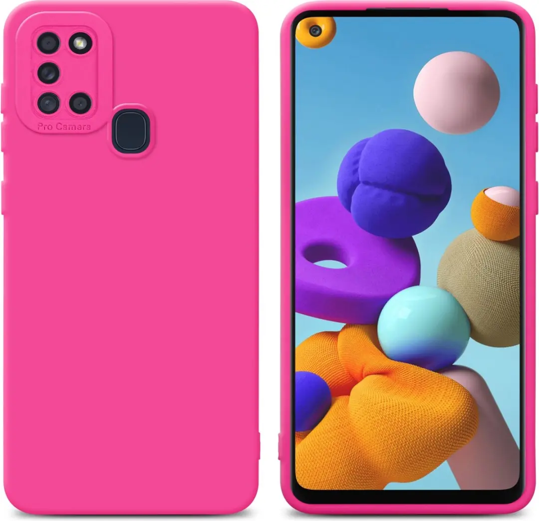 Cadorabo Hoesje geschikt voor Samsung Galaxy A21s in FLUID HOTPINK