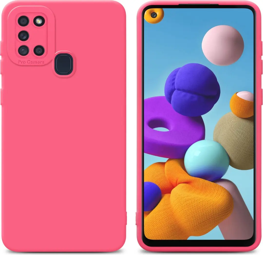 Cadorabo Hoesje geschikt voor Samsung Galaxy A21s in FLUID ROOD