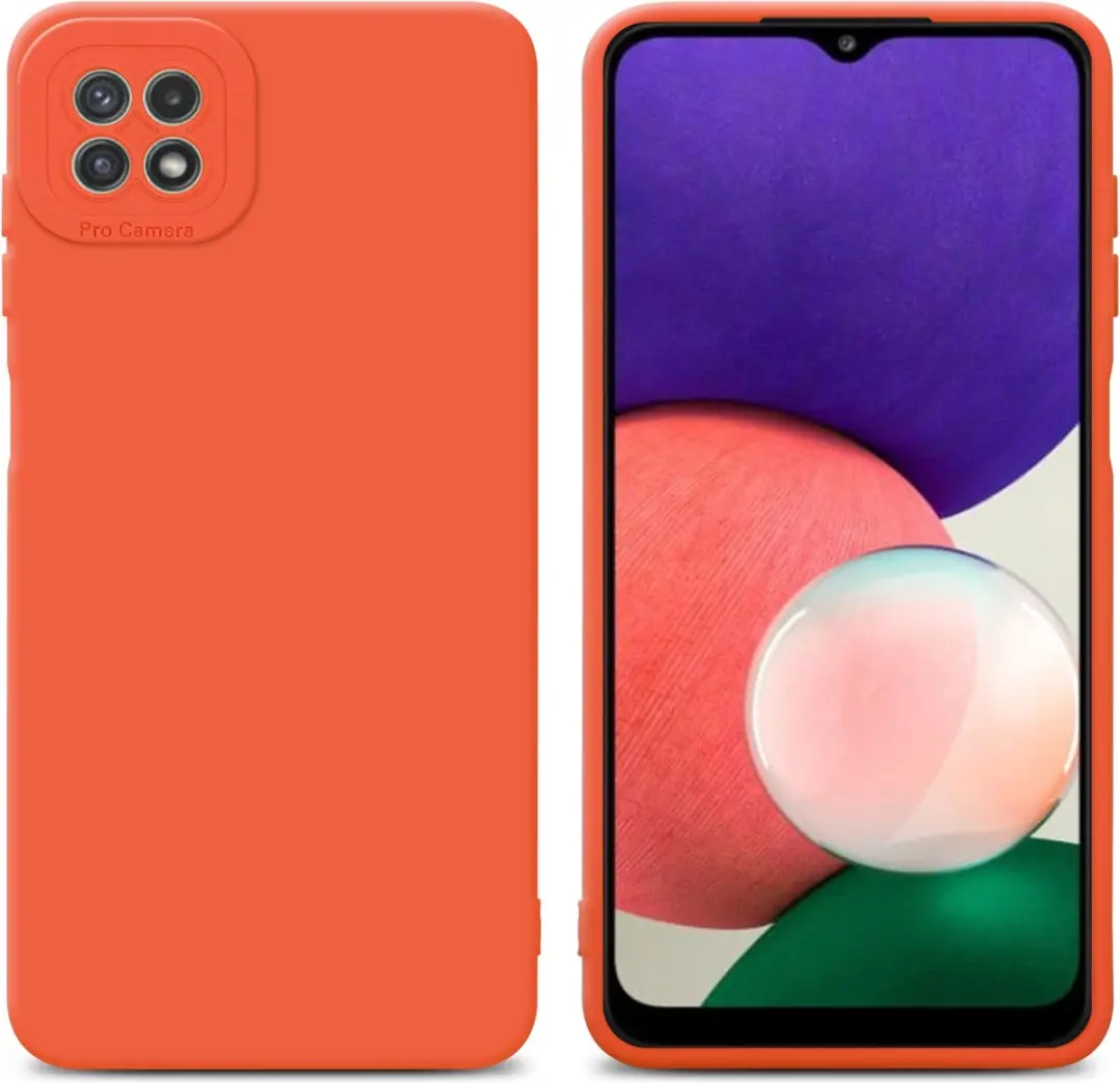 Cadorabo Hoesje geschikt voor Samsung Galaxy A22 5G in FLUID ORANJE