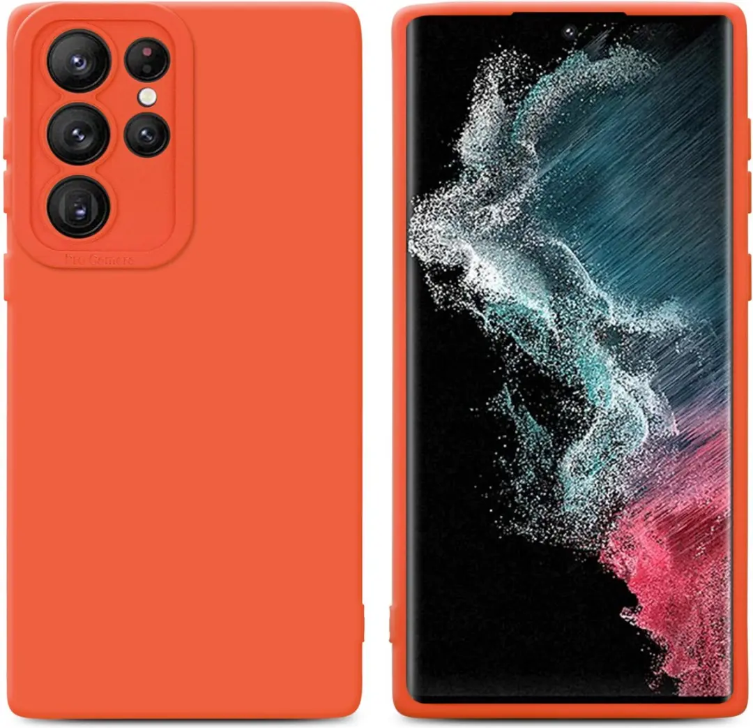 Cadorabo Hoesje geschikt voor Samsung Galaxy S22 ULTRA in FLUID ORANJE