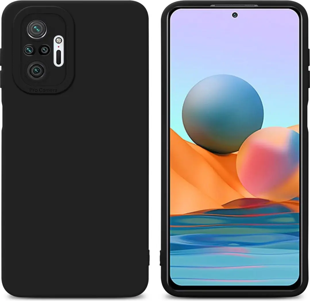 Cadorabo Hoesje geschikt voor Xiaomi RedMi NOTE 10 PRO in FLUID ZWART