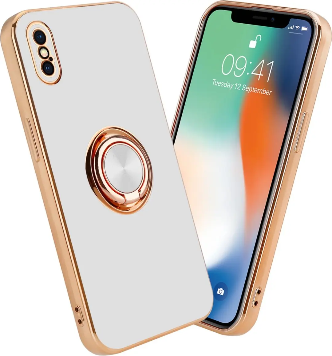 Cadorabo Hoesje geschikt voor Apple iPhone XS MAX in Glossy Wit