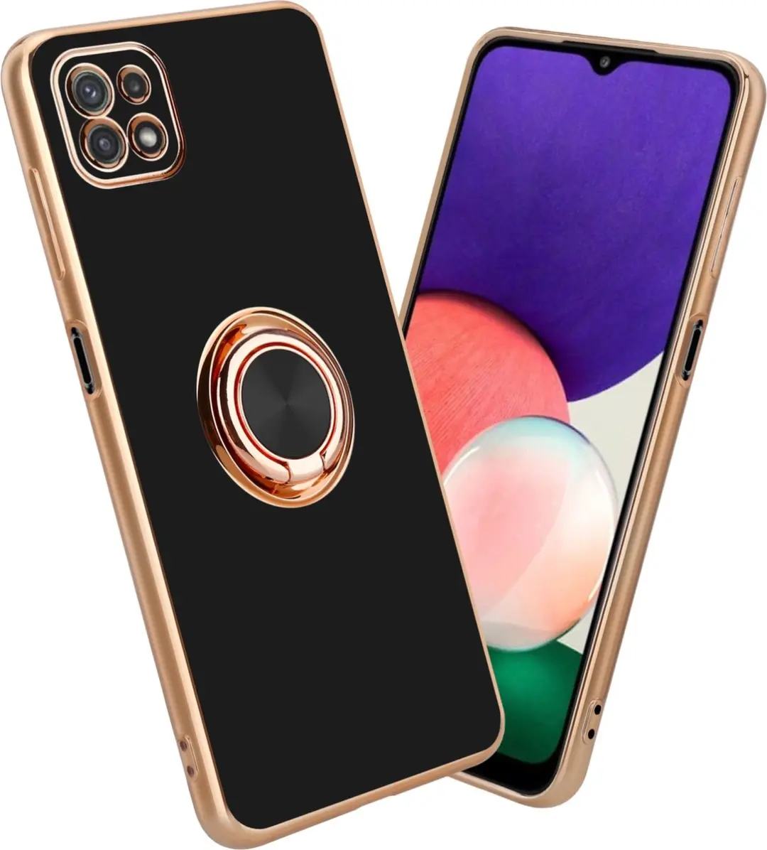 Cadorabo Hoesje geschikt voor Samsung Galaxy A22 5G in Glossy Zwart
