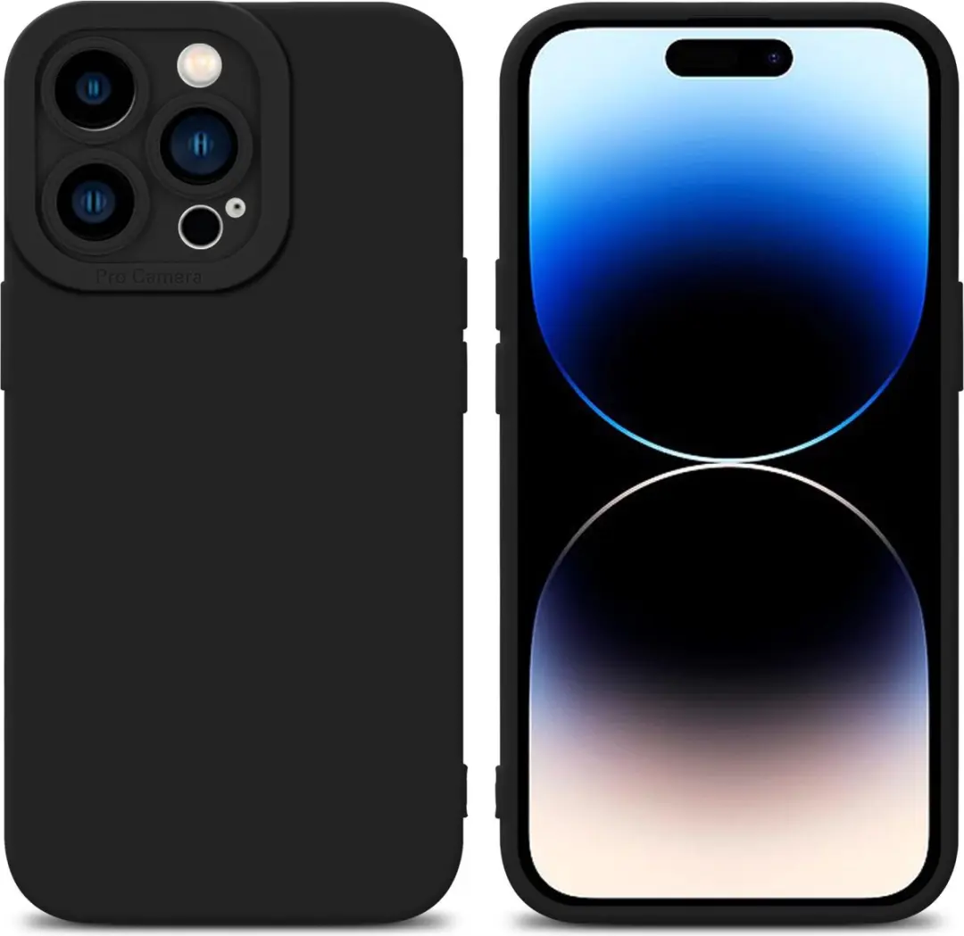 Cadorabo Hoesje geschikt voor Apple iPhone 14 PRO in FLUID ZWART