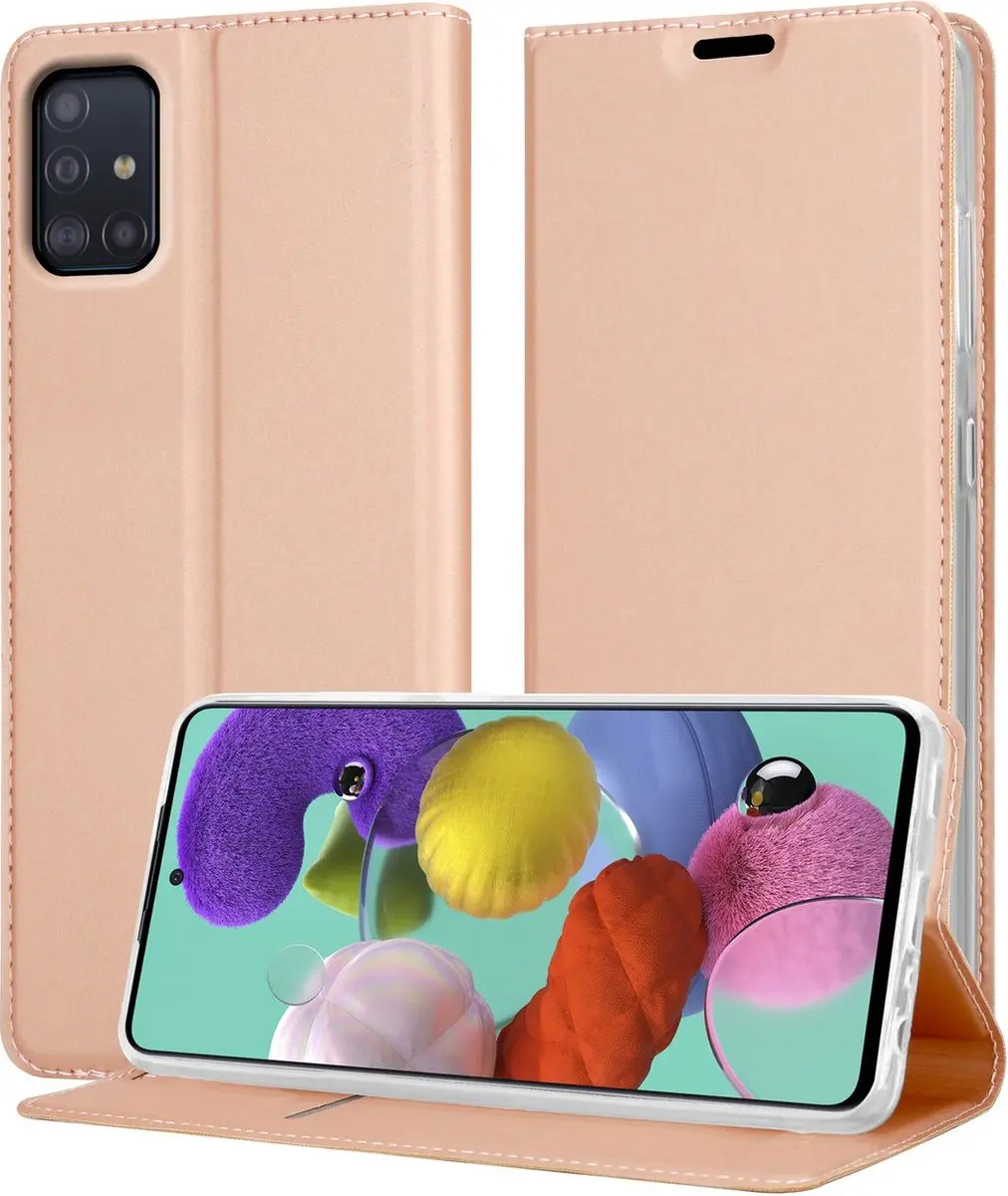 Cadorabo Hoesje geschikt voor Samsung Galaxy A51 5G in CLASSY ROSE GOUD