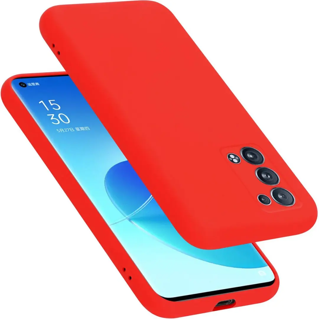 Cadorabo Hoesje geschikt voor Oppo Reno6 PRO 5G in LIQUID ROOD
