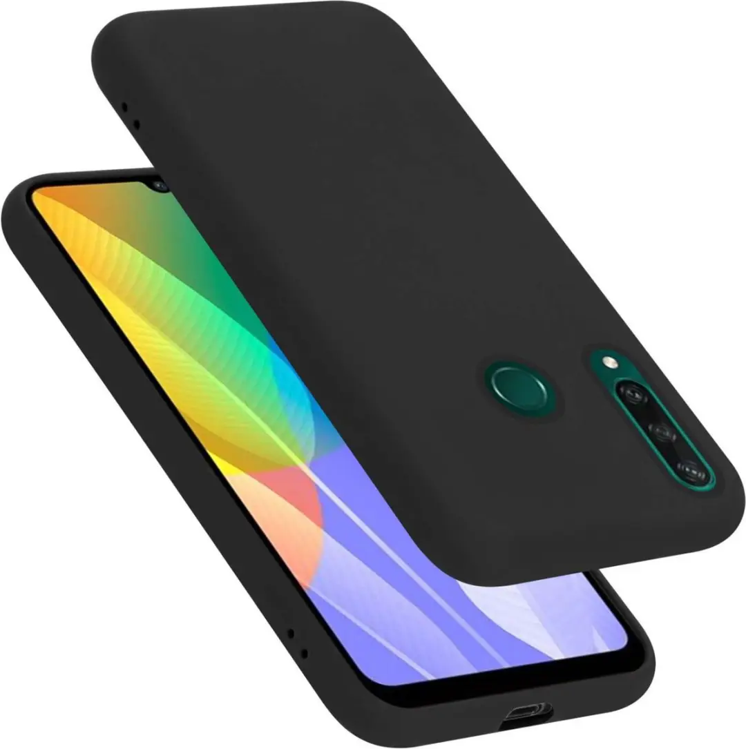 Cadorabo Hoesje geschikt voor Huawei Y6P in LIQUID ZWART