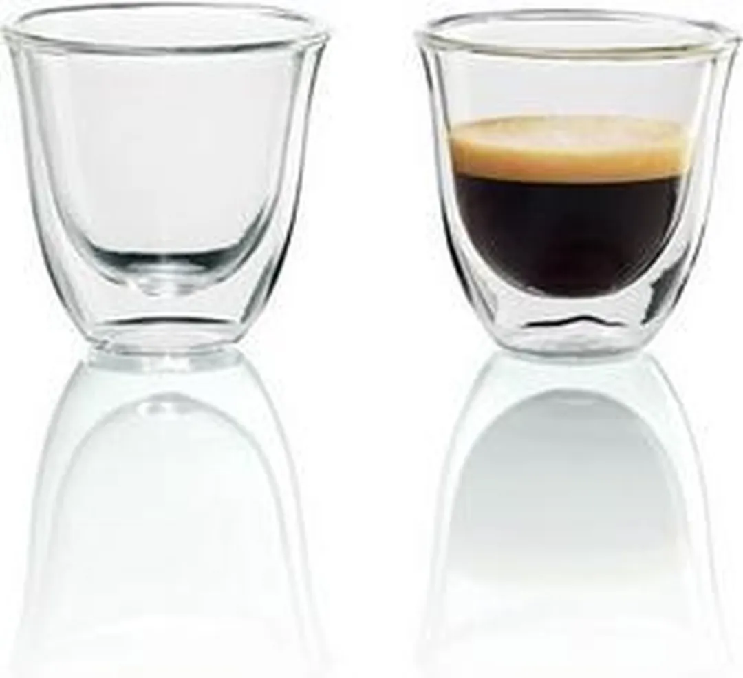 De'Longhi 5513284151 Espresso Glazen - 2 Stuks - Transparant