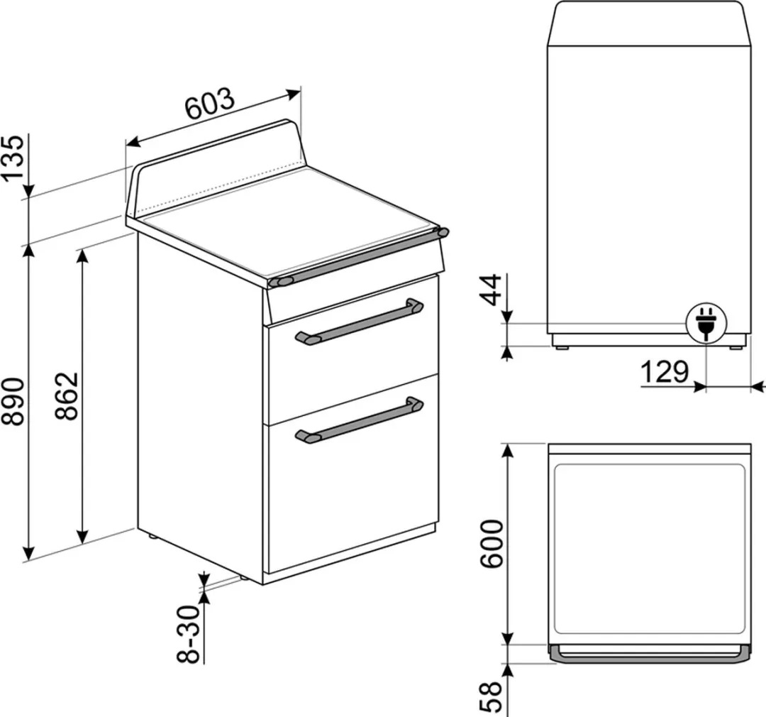 Smeg Victoria TR62IBL2 Inductiefornuis 60cm - 2 Ovens - 4 Zones - Zwart