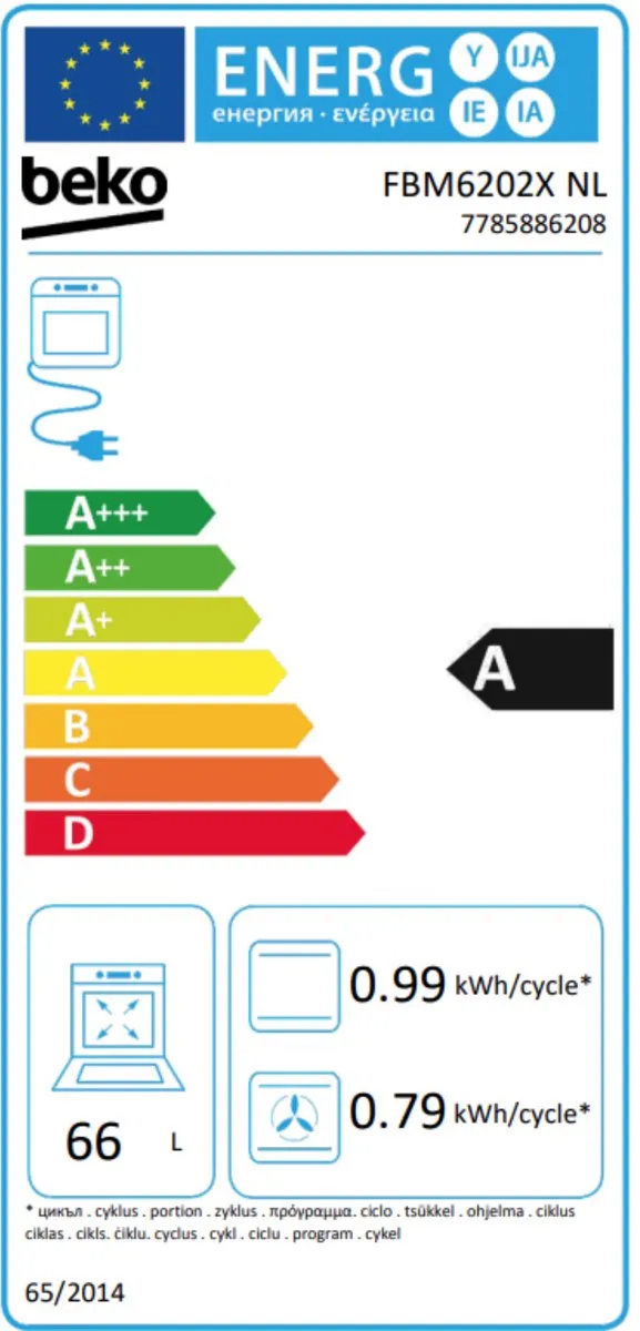 Beko FBM6202XNL AeroPerfect – Vrijstaand Gasfornuis – 60 cm – 4 Gasbranders – Multifunctionele Elektrische Oven – Inox – 66L – Energieklasse A