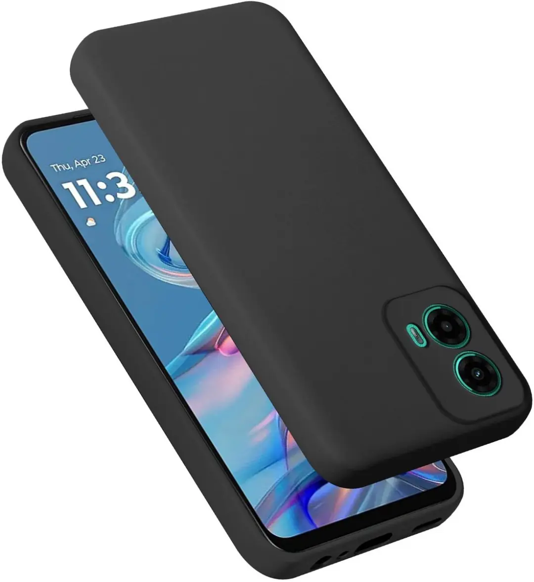 Cadorabo Hoesje geschikt voor Motorola Moto G45 in LIQUID ZWART
