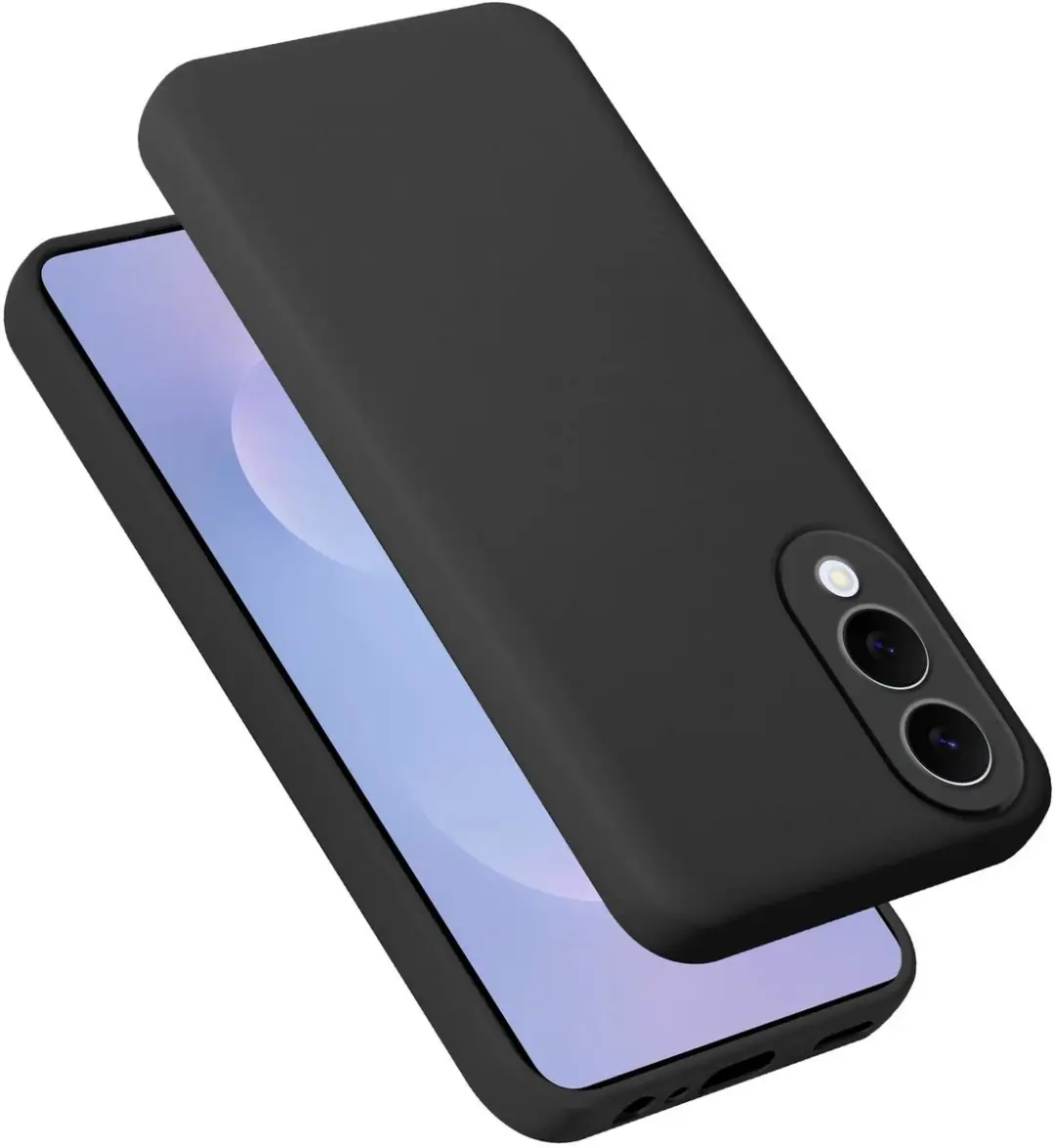 Cadorabo Hoesje geschikt voor Samsung Galaxy S25 Edge Case in Liquid Zwart Besch